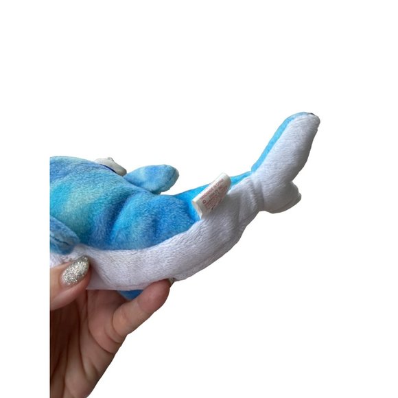 Ty Captain the Whale Beanie Baby 2004 8” x 5” Blue White Handmade China Vintage - Picture 15 of 17